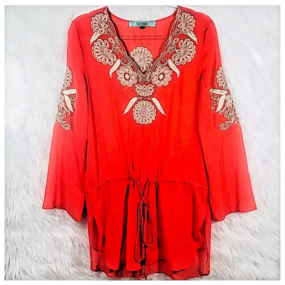 Karlie Other - ‼️SALE‼️[Karlie] Embroidered Sheer Tunic Coverup